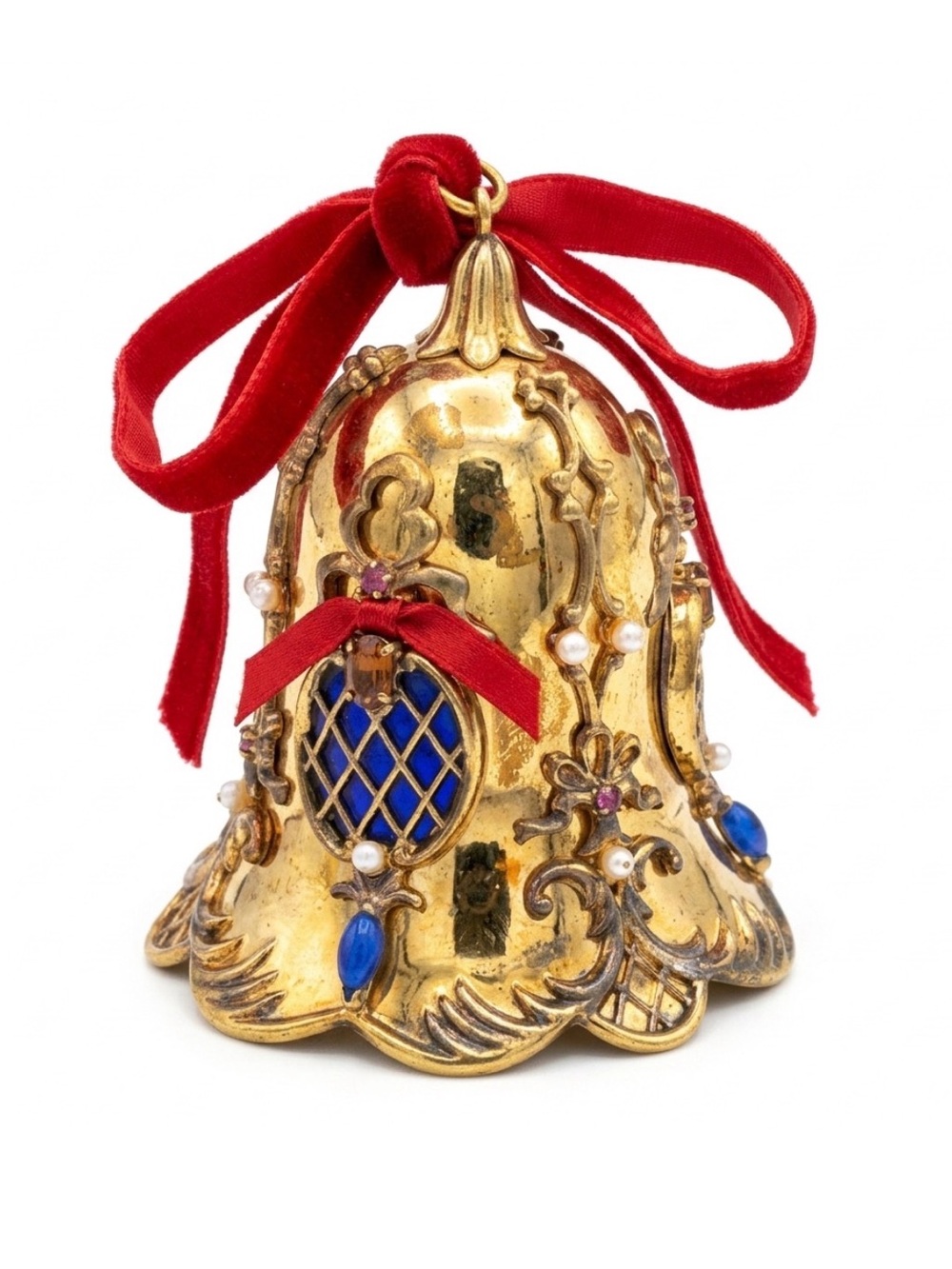 Vintage 1987 House of Faberge Franklin Mint Sterling Silver Gold Vermeil Jeweled